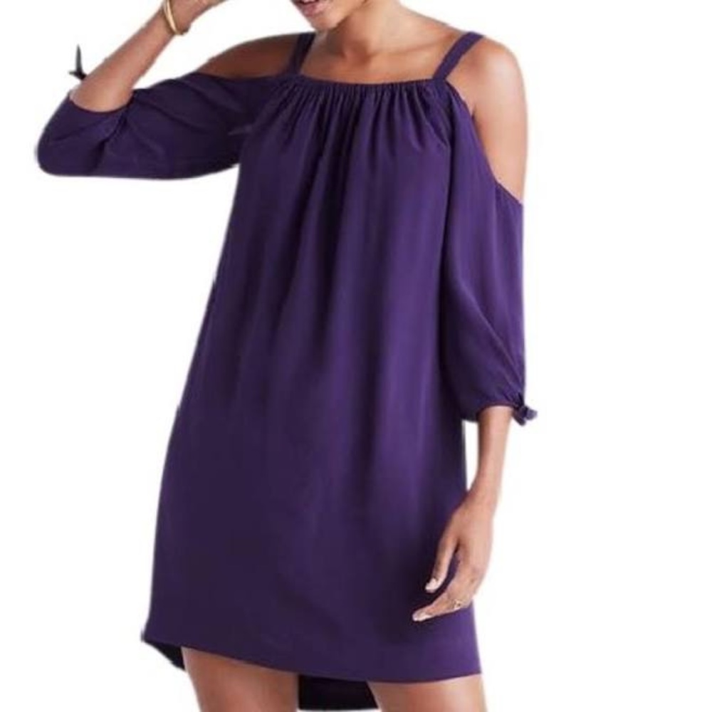 Madewell purple off the shoulder dress